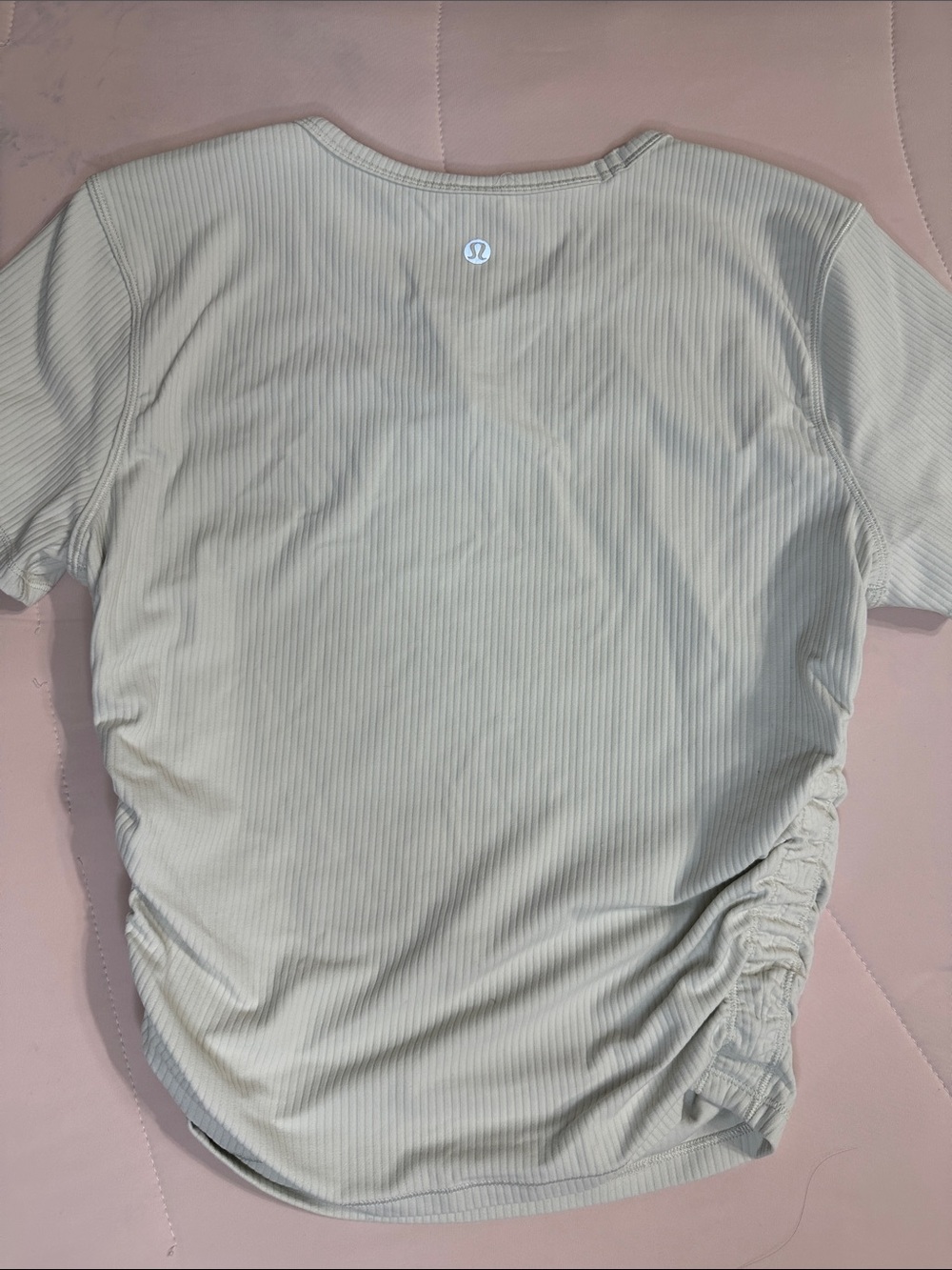 Lululemon Ribbed Short-Sleeve, cropped, Ruched Tee - 6 - Picture 3 of 10